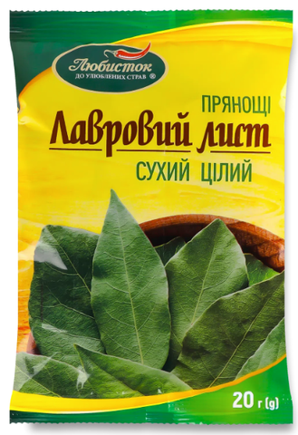 Лавровий лист Любисток цілий сухий, 20г